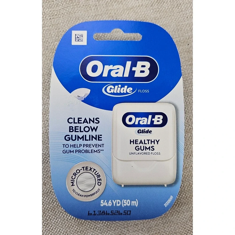 Oral-B Glide Healthy Gums Floss Unflavored 54.6YD Dental Micro Textured 5 pack